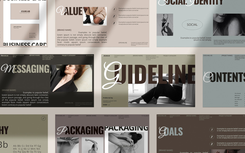 Brand Guideline Presentation Template., PowerPoint Template