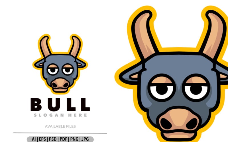 Bull mascot funny logo design Logo Template