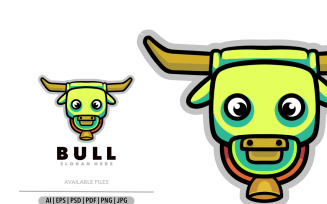 Bull mascot nature logo design