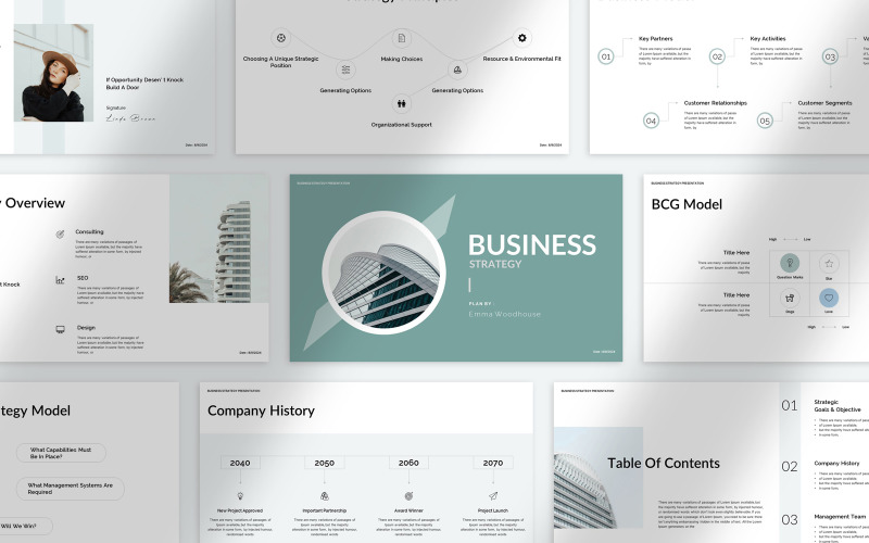 Creative & Minimal Business Strategy Presentation Template PowerPoint Template