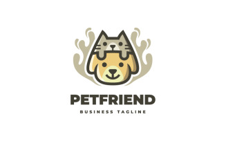 Cute Pet Friend Logo Template