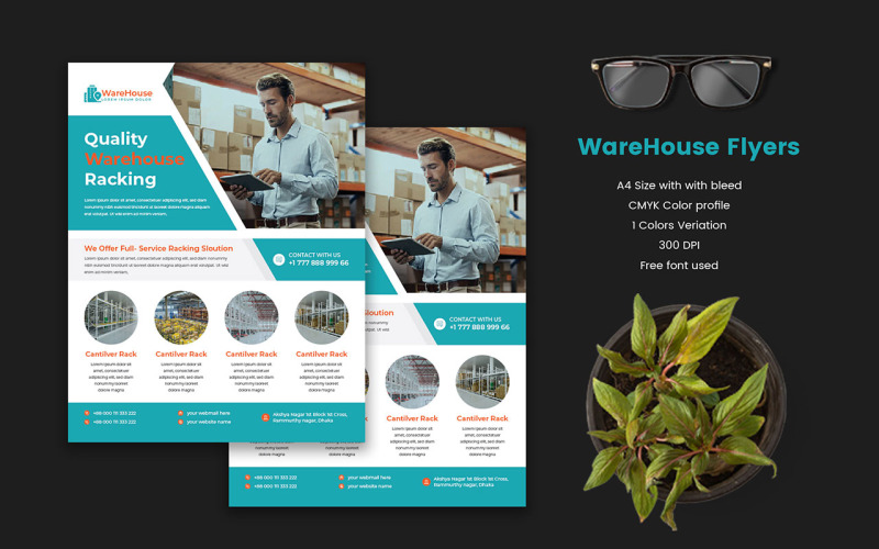 Industrial Ware House Flyer Design Template Corporate Identity