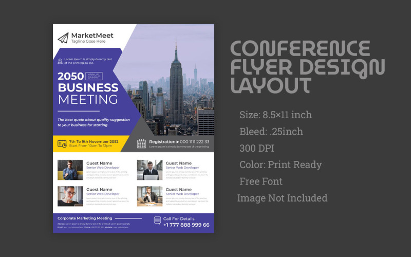Latest Business meeting Conference Flyer Template Design Corporate Identity