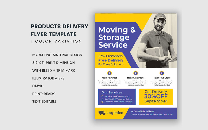 Latest Express Door To Door Products Delivery Flyer Templates Corporate Identity