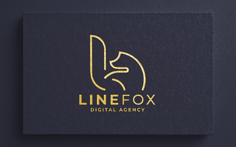Line Fox Digital Agency Logo Logo Template