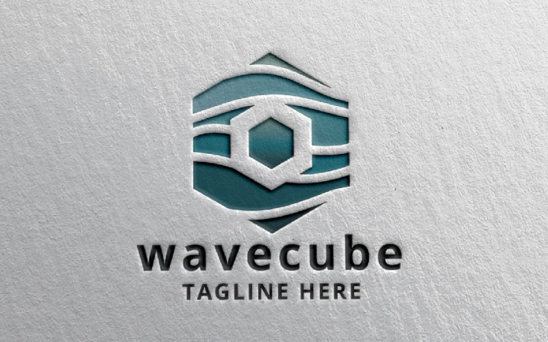Wave Cube Pro Branding Logo Logo Template