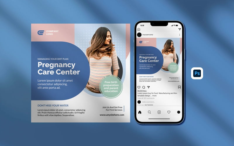 Instagram Posts Template - Pregnancy care center social media post Social Media