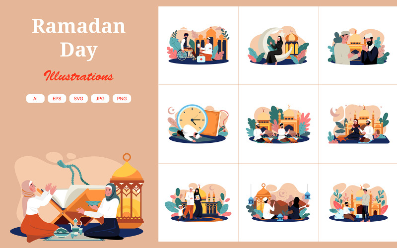 M662_ Ramadan Day Illustration Pack