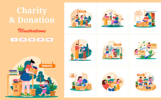 M671_ Charity and Donation Illustration Pack