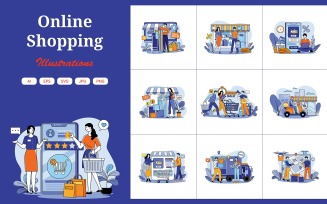 M676_ Online Shopping Illustration Pack 2