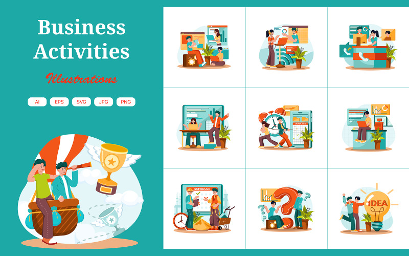 M681_ Business Activities Illustration Pack
