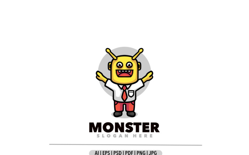 Monster cute back to school logo Logo Template