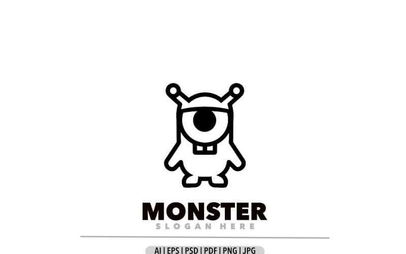Monster line art design template logo Logo Template
