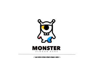 Monster symbol design logo template