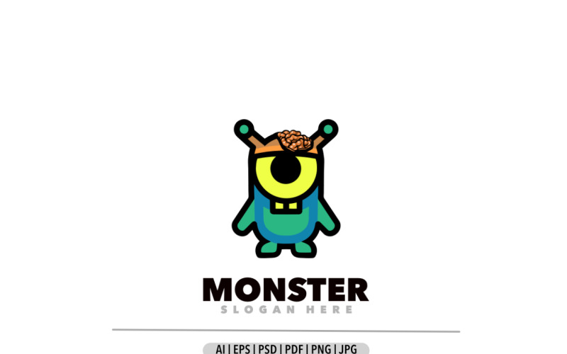 Monster zombie cartoon logo design Logo Template