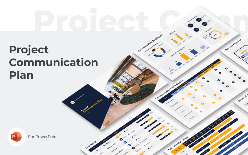 Project Communication Plan PowerPoint Presentation Template PowerPoint Template
