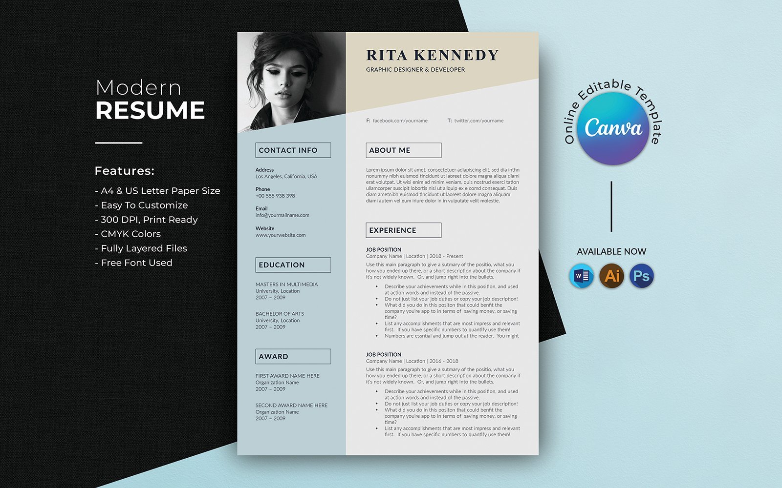 Template #359283 Template Resume Webdesign Template - Logo template Preview