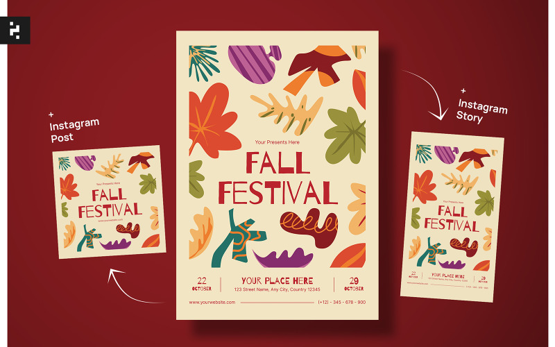 Creative Fall Festival Flyer Corporate Identity