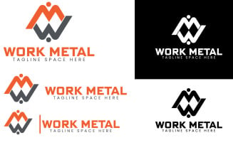 MW WORK METAL Letter Logo Template