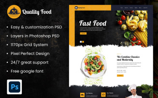 Quality Food - Customized Landing Page PSD Template