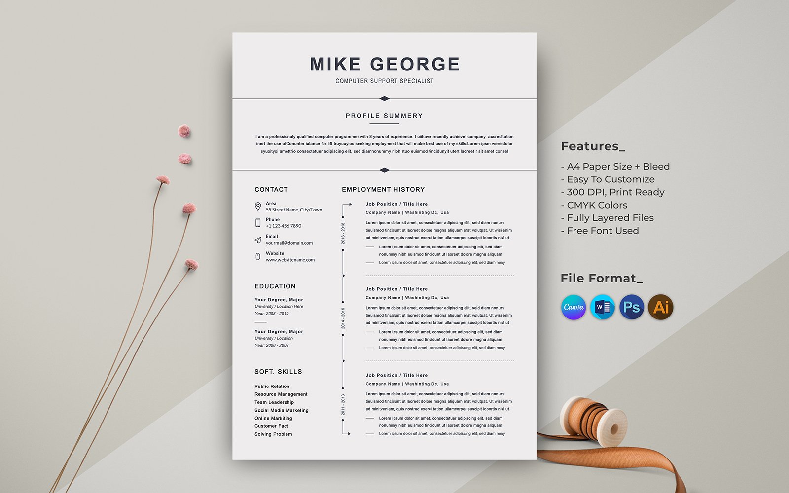 Template #359336 Template Resume Webdesign Template - Logo template Preview