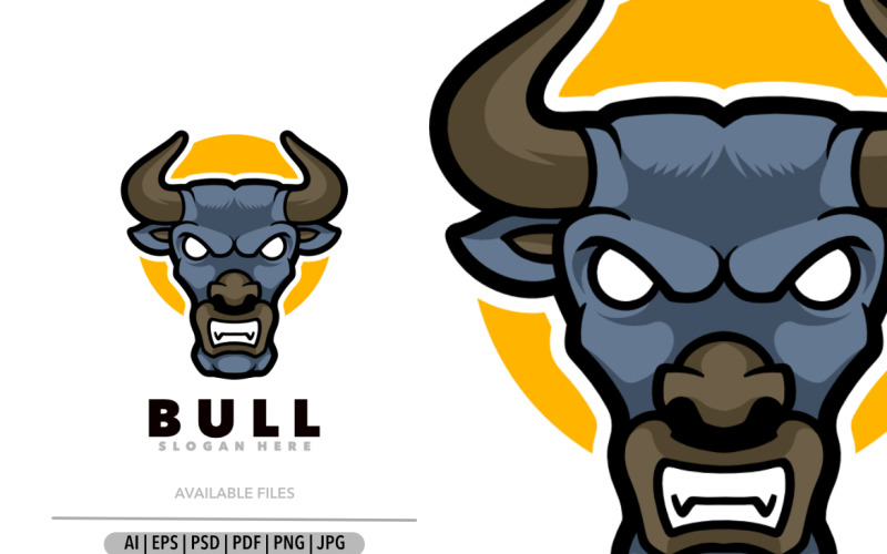 Bull bison head logo design Logo Template