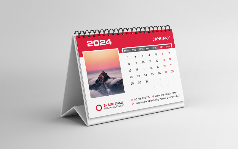 Desk Calendar 2024 Template Design Corporate Identity