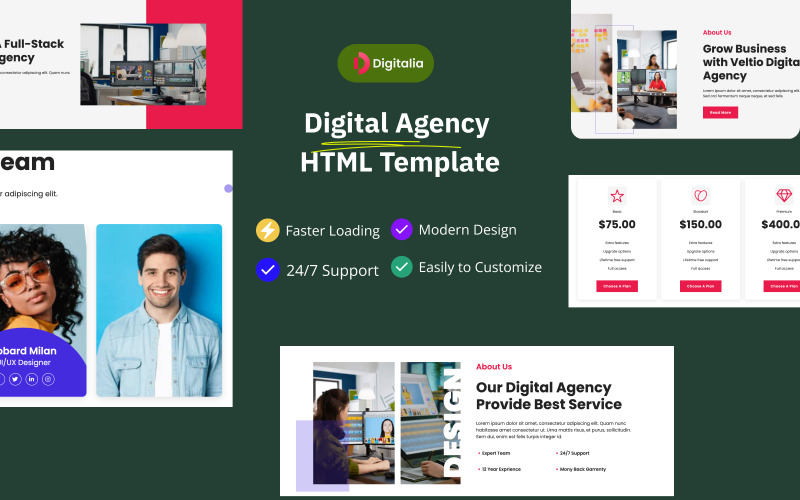 Digitalia - Digital Agency HTML Template Website Template