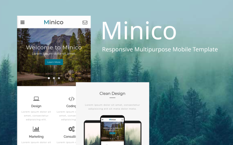 Minico – Multipurpose Mobile Template Website Template