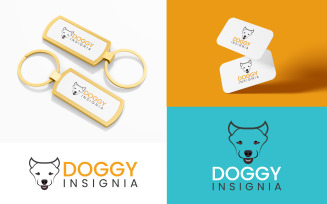 Minimalist dog logo design