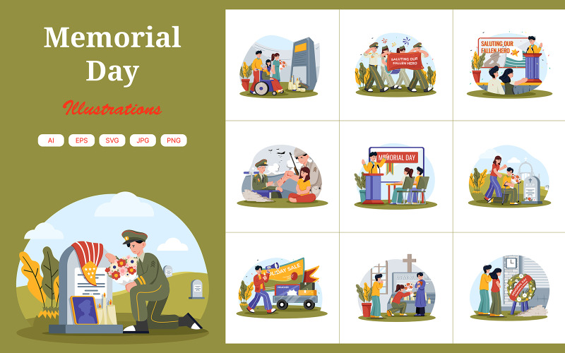 M720_ Memorial Day Illustration Pack 1