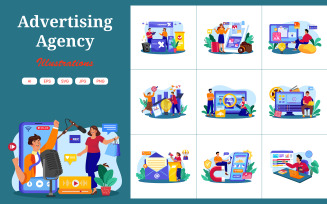 M722_ Advertising Agency Illustration Pack 2