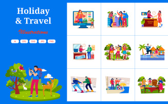 M728_ Holiday & Travel Illustration Pack 1