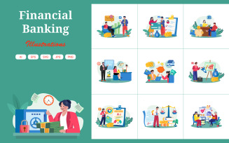 M732_ Financial Banking Illustration Pack
