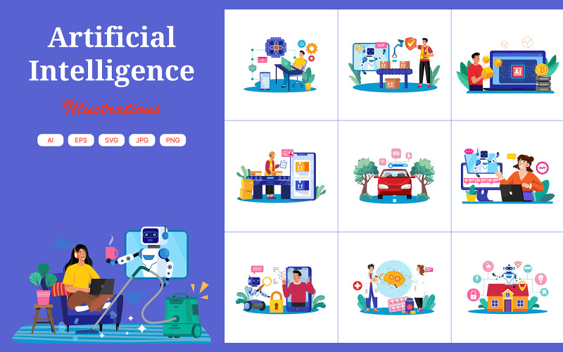M737_ Artificial intelligence Illustration Pack 1