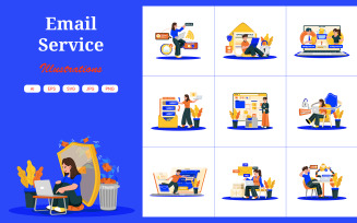 M741_ Email Service Illustration Pack