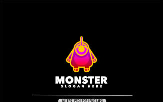 Monster gradient logo design template