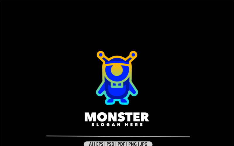 Monster plankton zombie gradient logo design Logo Template