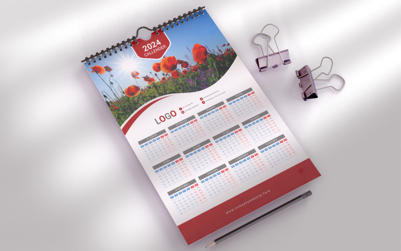Wall Calendar Design 2024 Template Corporate Identity