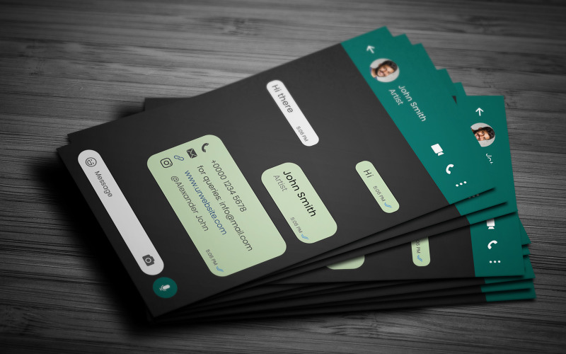 WhatsApp Business Card Design Template Corporate Identity