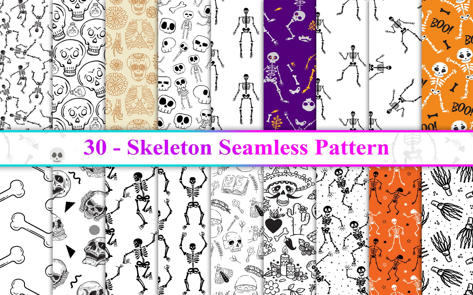 Kit Graphique #359532 Skeleton Seamless Divers Modles Web - Logo template Preview
