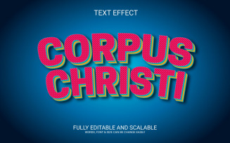 Corpus christi 3d editable vector text effect design