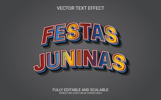 Festas juninas 3D Editable Vector Eps Text Effect Template