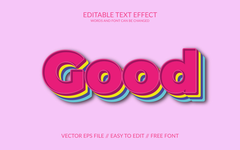 Good Fully Editable Vector Eps 3d Text Effect Illustration