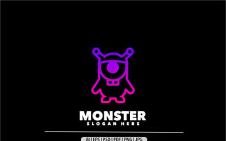 Monster zombie plankton line art logo