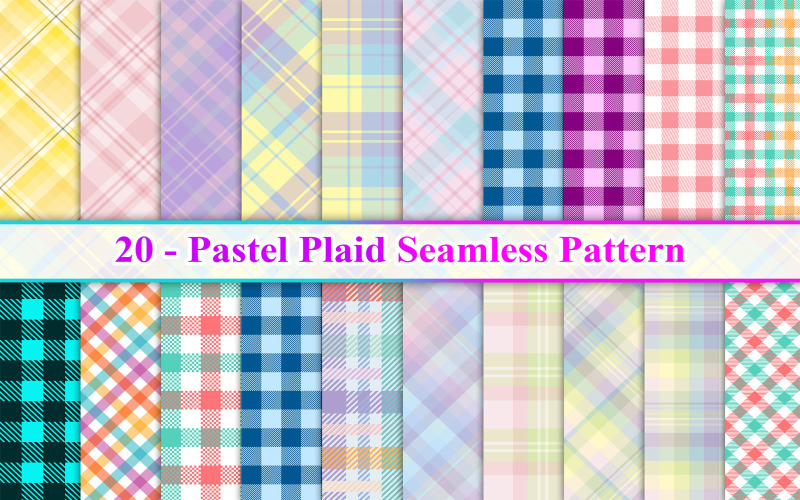 Pastel Plaid Seamless Pattern, Plaid Seamless Pattern, Plaid Pattern
