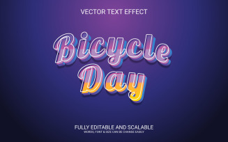World bicycal day 3d text effect template design