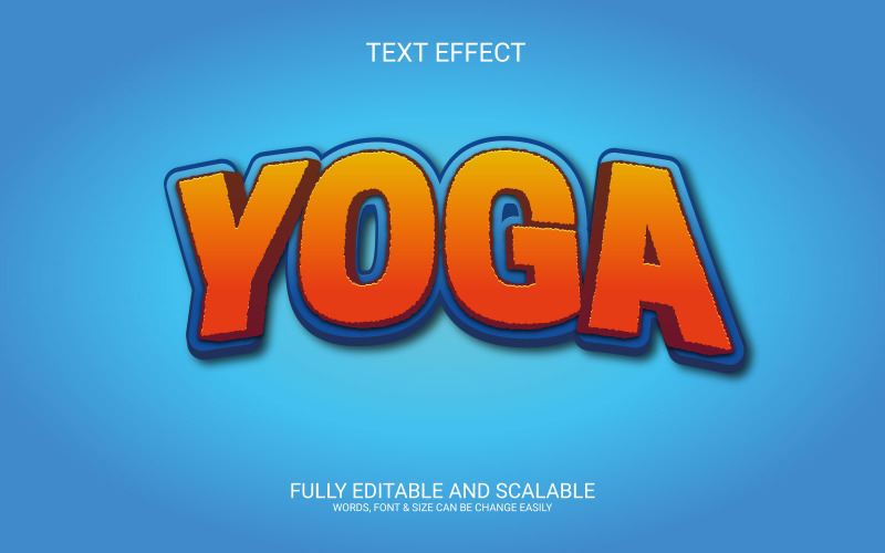 Yoga 3D Editable Text Effect Template Illustration