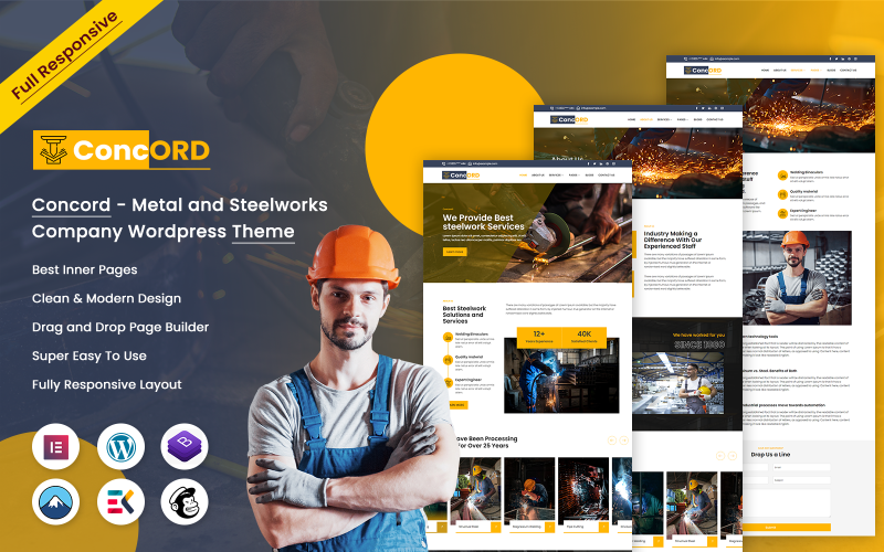 Concord - Metal and Steelworks Company Wordpress Theme WordPress Theme