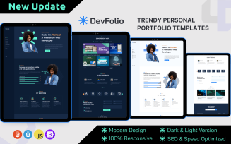 DevFolio – Responsive Portfolio HTML Template for Developer, Freelancer & Any Profession